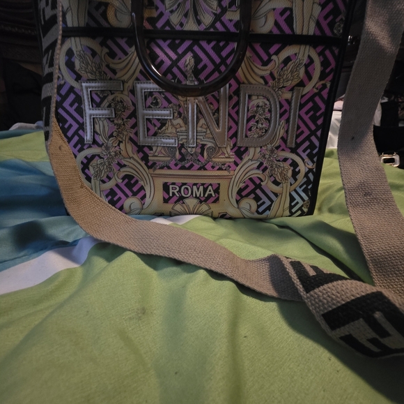 Fendi Pink and Yellow Graphic Tote - Picture 3 of 3